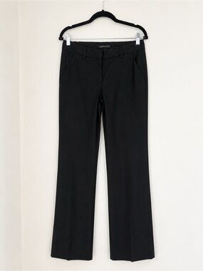 Theory Black Linen Blend Straight Leg Career Pants Size 4